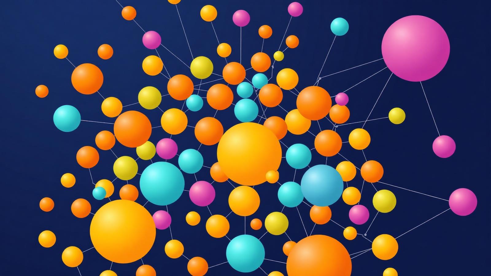 Constellation of bead-colored nodes connected by lines